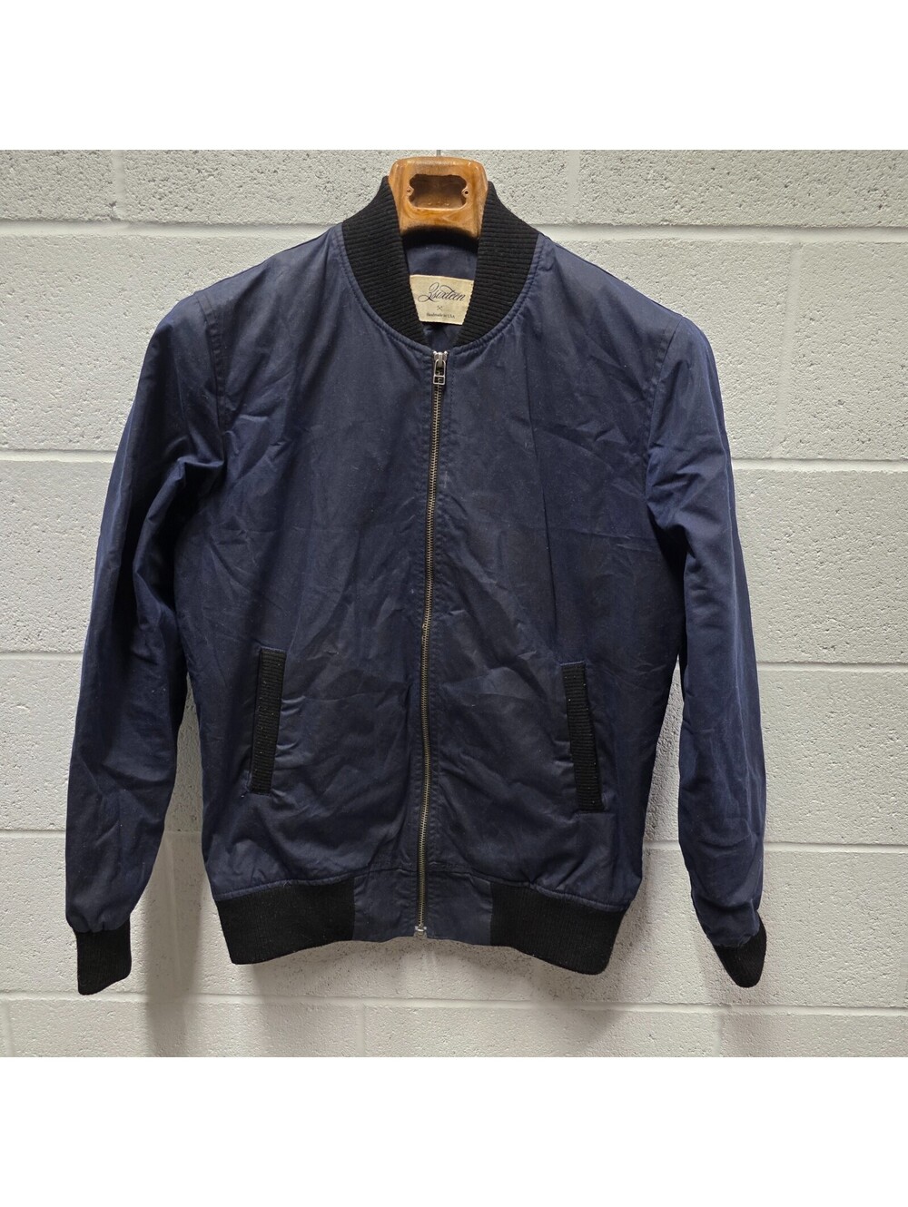 3sixteen stadium bomber jacket S Small Navy Blue 20x29 USA MADE
